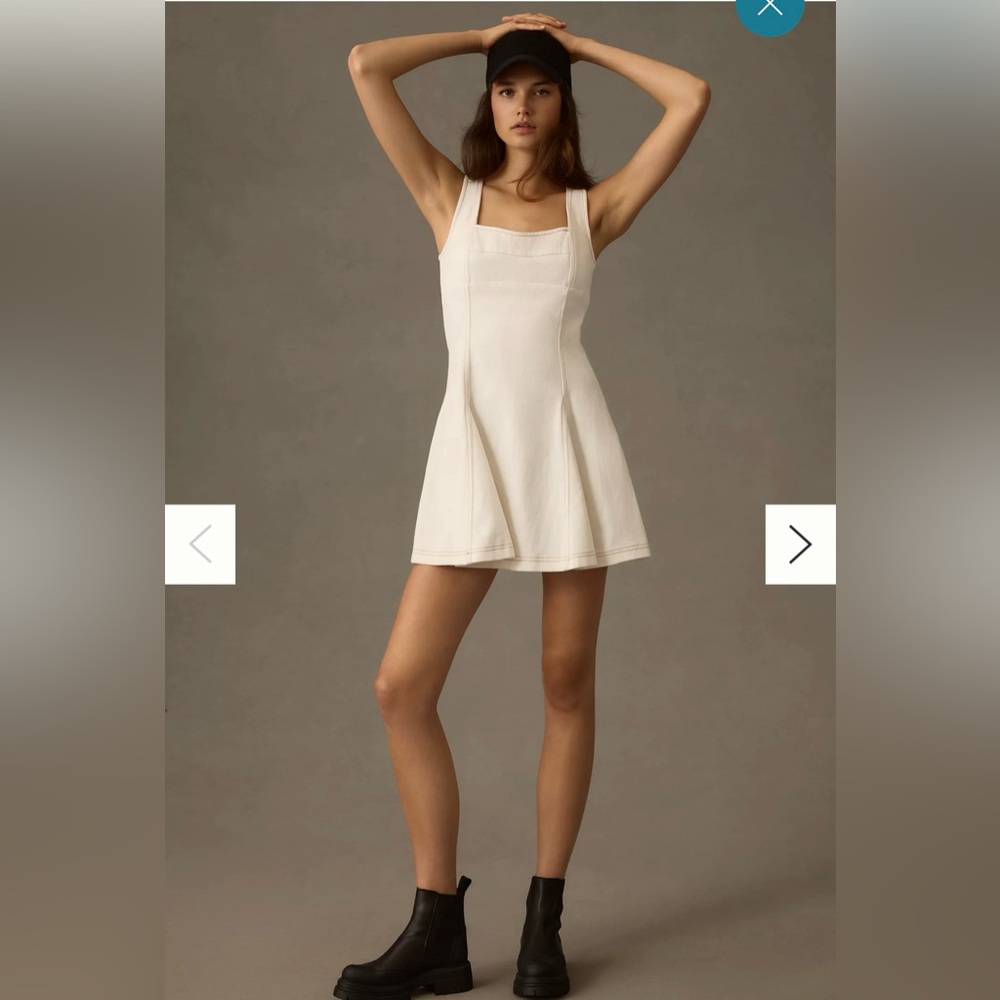 Anthropologie En Saison Sleeveless Square-Neck Cotton Mini Dress - Size M